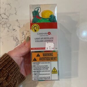 Celebrate It Festive Light-Up Necklace with Green and Yellow